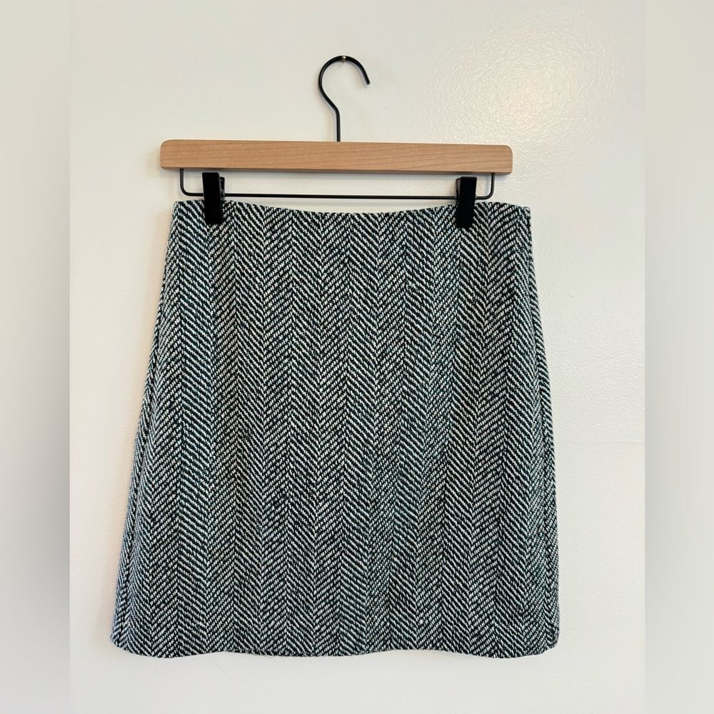LOFT Houndstooth Wool Blend Skirt - Size 2